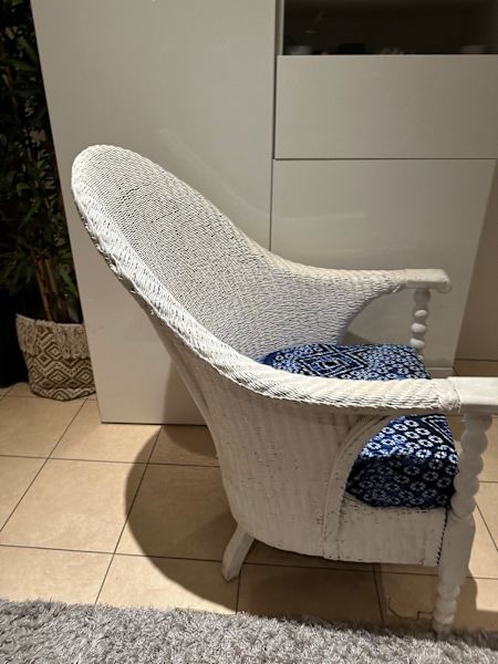 Coastal style sprung comfortable armchair rattan white62863383060866111