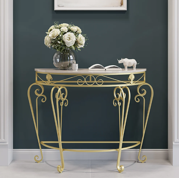 French Country Metal Console Table Classical Gold628634098533151125