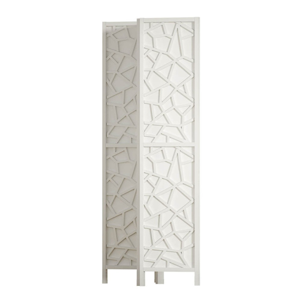 4 Panel Room Divider Screen 162x170cm Clover White62863839699073112