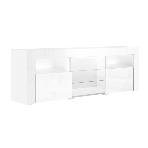 Entertainment Unit TV Cabinet LED 160cm White Bobi62863380037889112