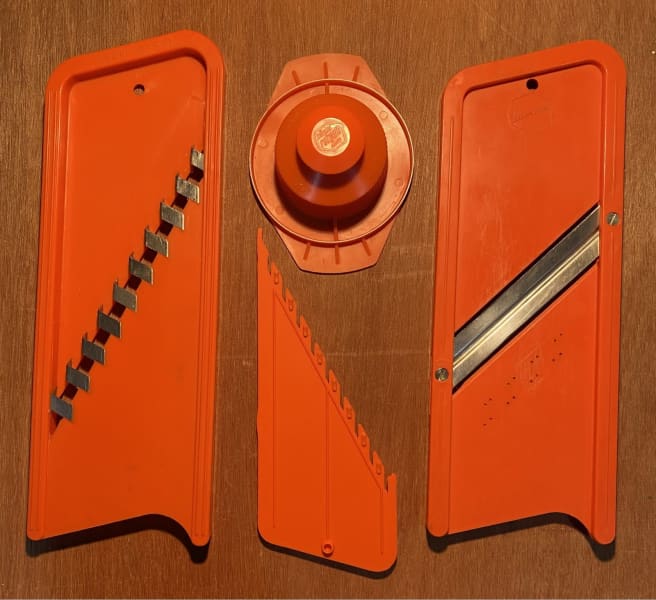 Vintage Hand Crank Slicer PINEWARE Brand Slicer Orange Color