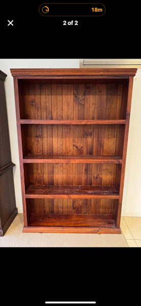 Large brown wood bookcase62864723729666111