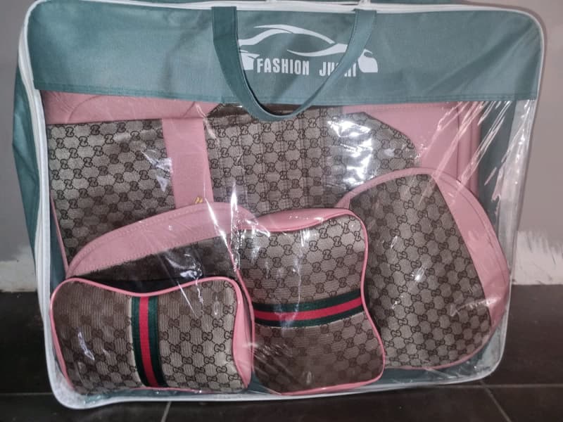 Full set front and back seat mock Gucci car seat covers