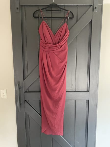 Forever New - Forever New Charlotte Drape Maxi Dress (burgundy) on Designer  Wardrobe