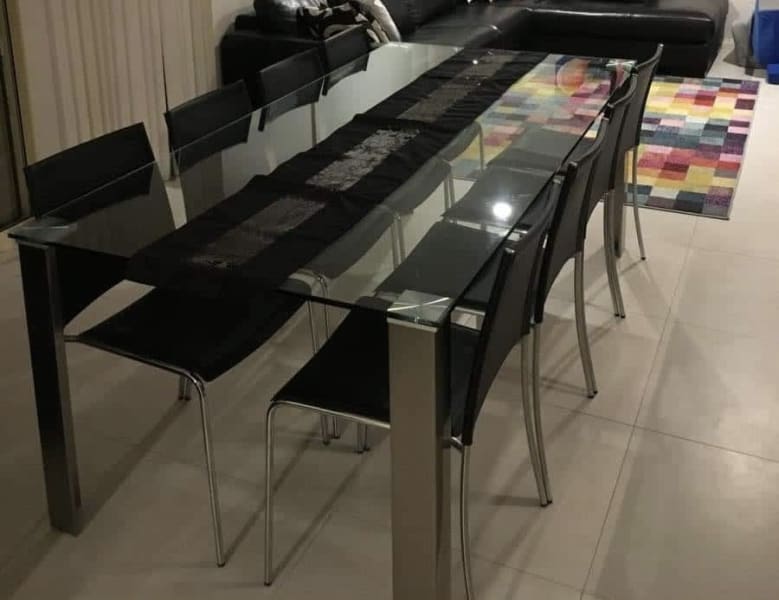 glass dining table for 10