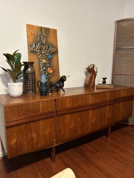 Mid century sideboard buffet teak retro vintage Post Rail like parker 62864724462723114