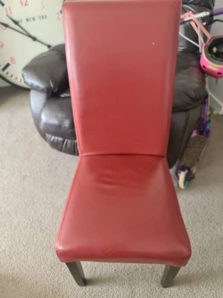 Dining chairs full leather, high back (6), P/up Hillsdale.62863384876674114