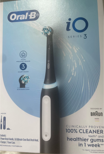 ORAL B BRAUN BLACK ELECTRIC TOOTHBRUSH series i03 - IN BOX UNOPENED630217296238101129