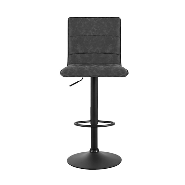 2x Bar Stools Gas Lift Vintage Leather Grey62863407057153114