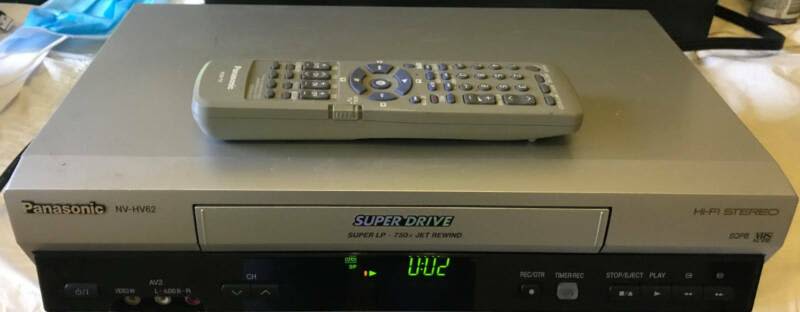 Panasonic NV-HV62 VCR & Remote Hi-Fi Stereo Super LP Long