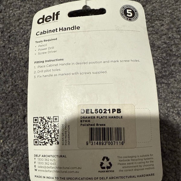 New 8 x Delf Brass Cabinet Handles62866849281026111