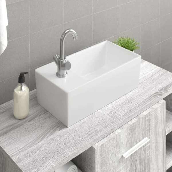 Sink Basin Faucet Ceramic Square bathroom630119921116181121