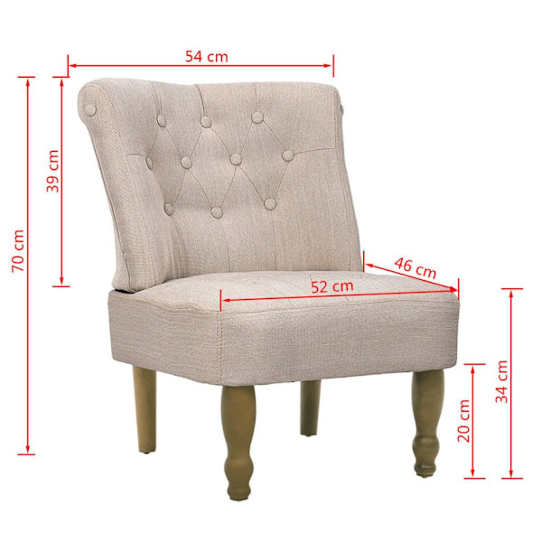 French Chair Cream Fabric...62863384618243114