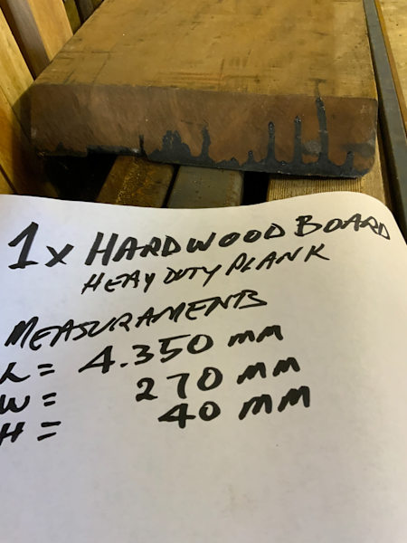 Hardwood Long Board/Plank, Heavy Duty, L 4.350mm x 270mm wide x 40mm63010589471873111