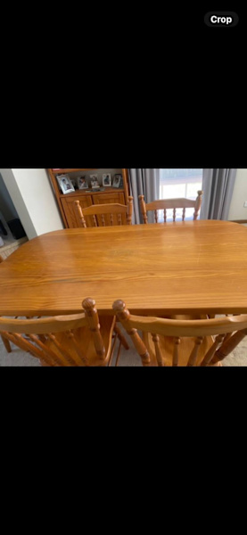 Solid timber 7 piece dining table and chairs62863408909954112