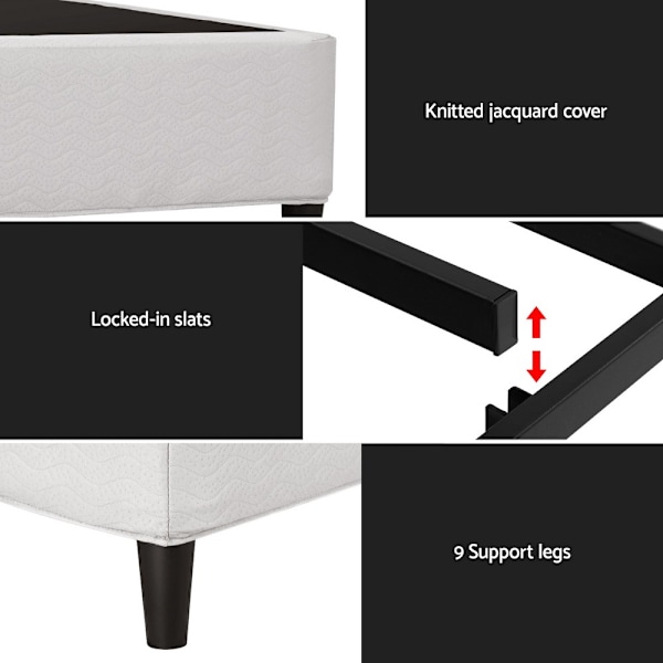 Bed Frame King Size Metal Grey MASON62863409919105112