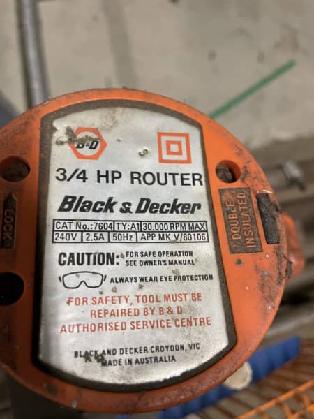 Black & Decker Double Insulated 3/4 HP Router