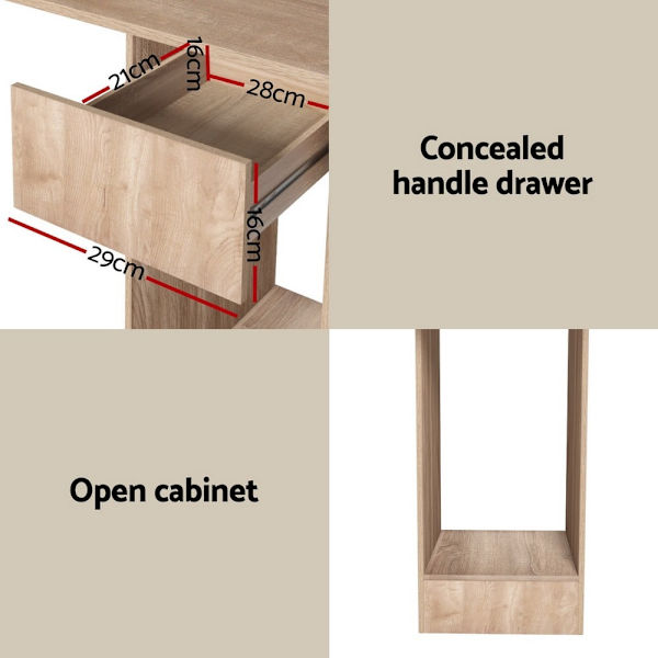 Computer Desk Bookshelf Drawer Cabinet Oak 120CM62863409548930113