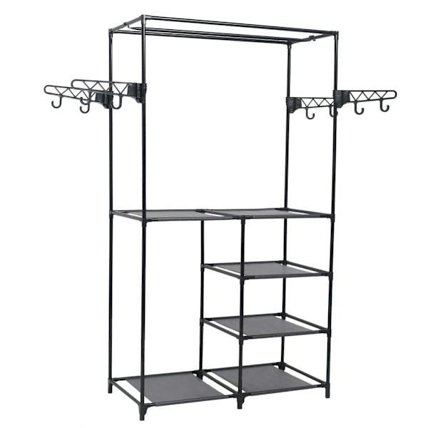 Clothes Rack Steel and Non-woven Fabric 87x44x158 cm Black62865820759553112