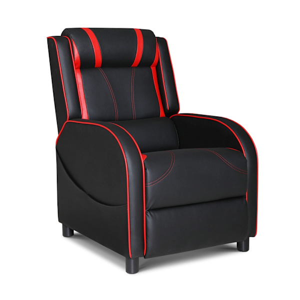 Recliner Chair Gaming Chair Leather Black Serik62863382504450112