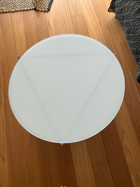 designer glass round coffee table on castors 62863376563969112