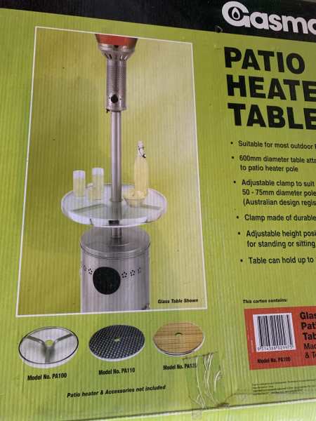 Patio Heater Glass Table only $49!63443663235714111