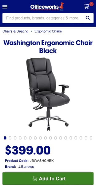 washington ergonomic chair officeworks