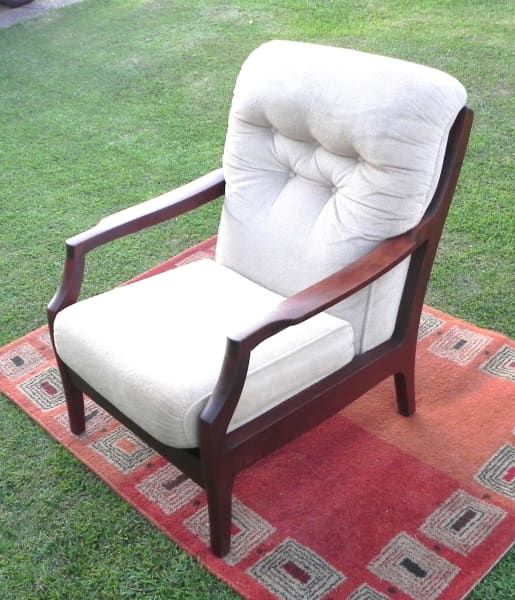 Mid Century Modern Parker Large Teak Arm Lounge Chair62863412565761111
