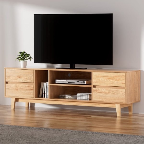 Entertainment Unit Stand TV Cabinet Storage Drawer Shelf 180cm Wooden62866848977667114