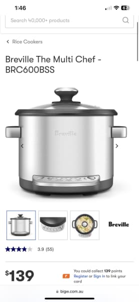 Breville BRC600BSS The Multi Chef Risotto & Rice Cooker price in