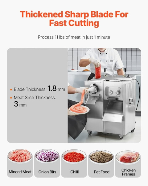 Commercial Electric 3 in 1 Meat Grinder & Meat Slicer machine 1100W63016059018626113