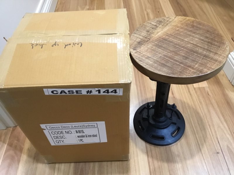 2 brand new wind up jack stools steel and timber62863408859522113