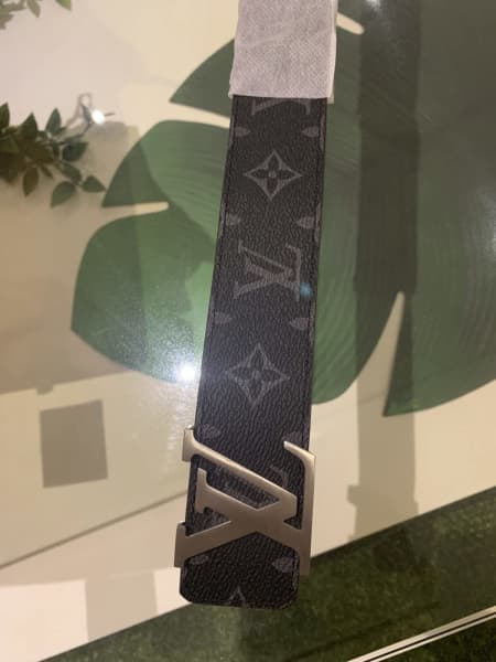 Louis Vuitton LV Initiales Reversible Belt Monogram Eclipse Taiga 40MM  Yellow in Taiga Leather/Canvas with Silver-tone - US