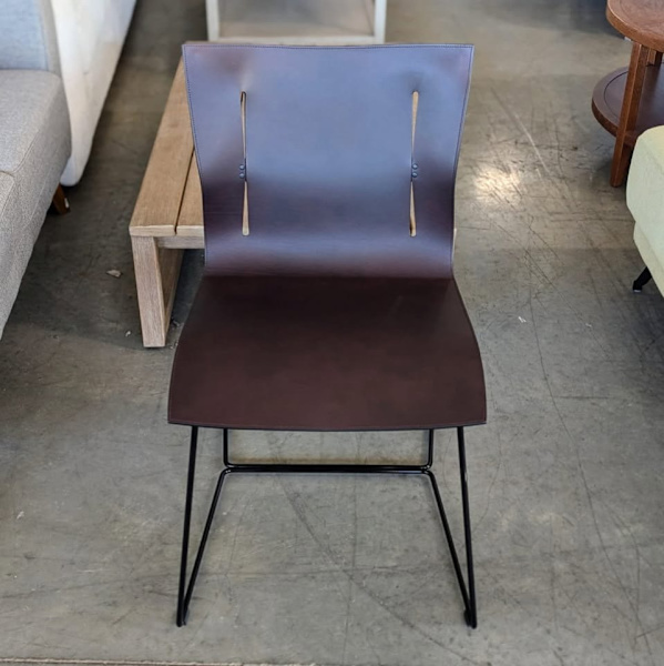 NEW WALTER KNOLL CUOIO CHAIR-SADDLE COFFEE LEATHER+STEEL DESIGN$208062863411115779113