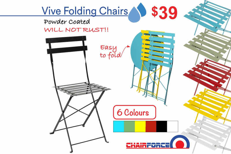 Vive Outdoor Folding Chair – matching table also available628634116125461117