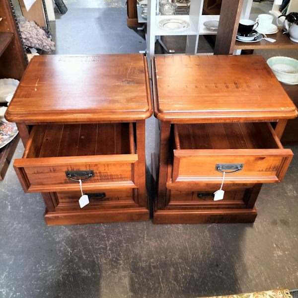 Pair of Timber Bedside tables. 62863840433281112