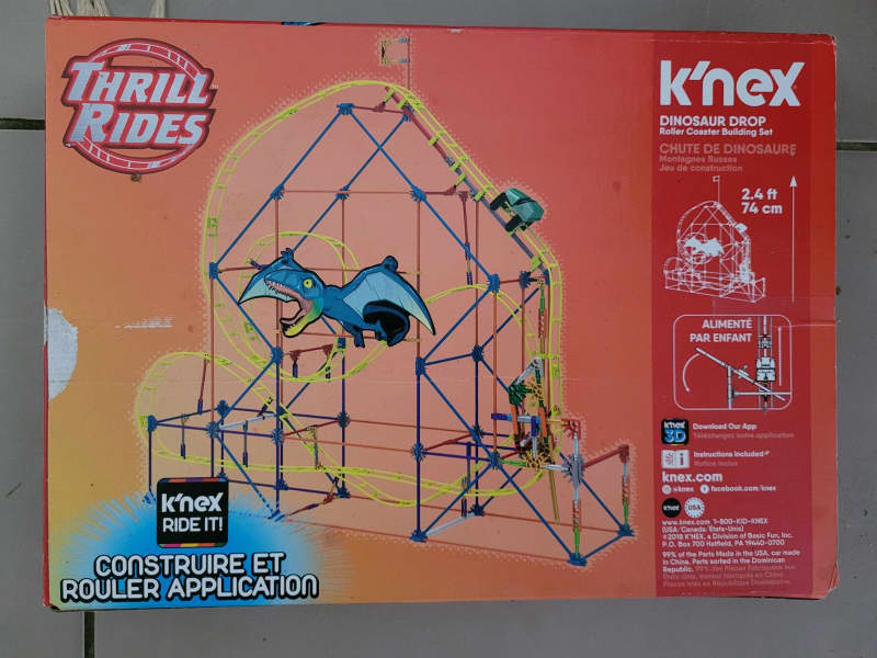 knex dinosaur drop roller coaster