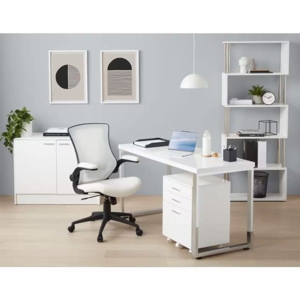 contour home office study 1400mm high gloss desk