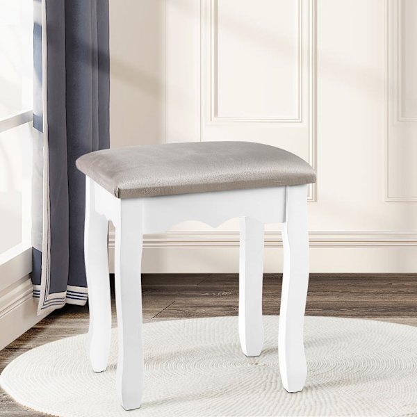 Dressing Table Stool Velvet Grey62863839615747114