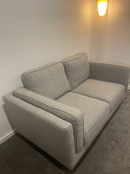 2 seater sofa - light grey fabric - As New condition62929669277314111