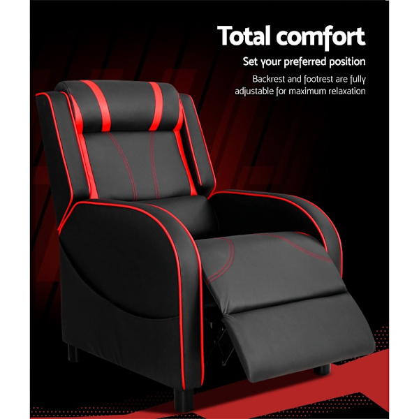 Recliner Chair Gaming Chair Leather Black Serik62863369346689114