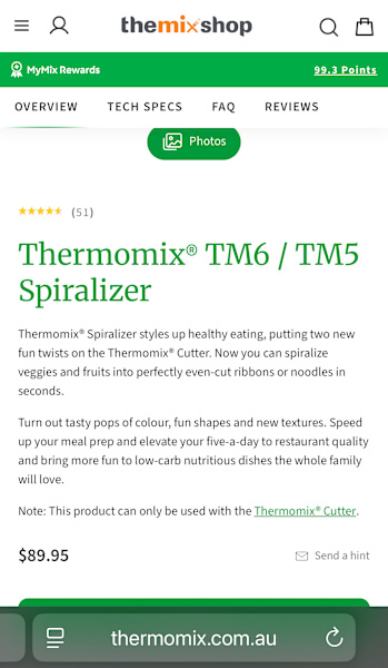 Thermomix TM5 and TM6 Cutter and Spiralizer Bundle-Brand New 63016484365827114