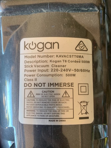 Kogan T6 Corded 500W Stick Vacuum Cleaner KAVACSTT6MA63017323651201114