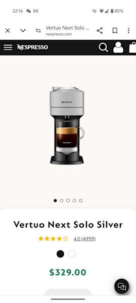 Nespresso Vertuo Next Silver and milk frother, good condition63612126370561114