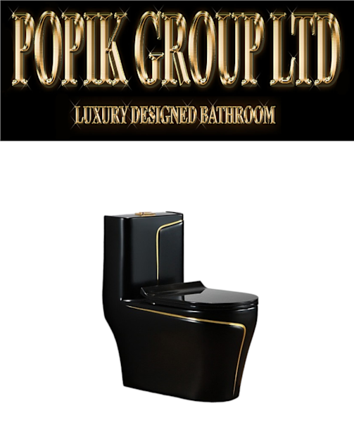 Black Luxury toilet with gold stripe WC63012912919553112