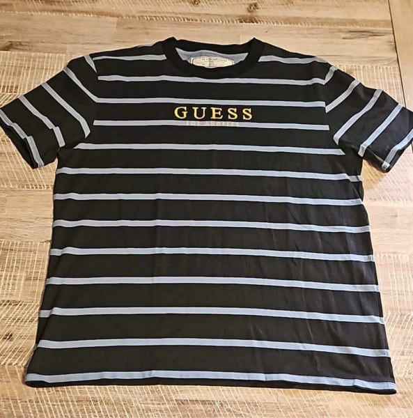 Black and blue on sale striped guess shirt