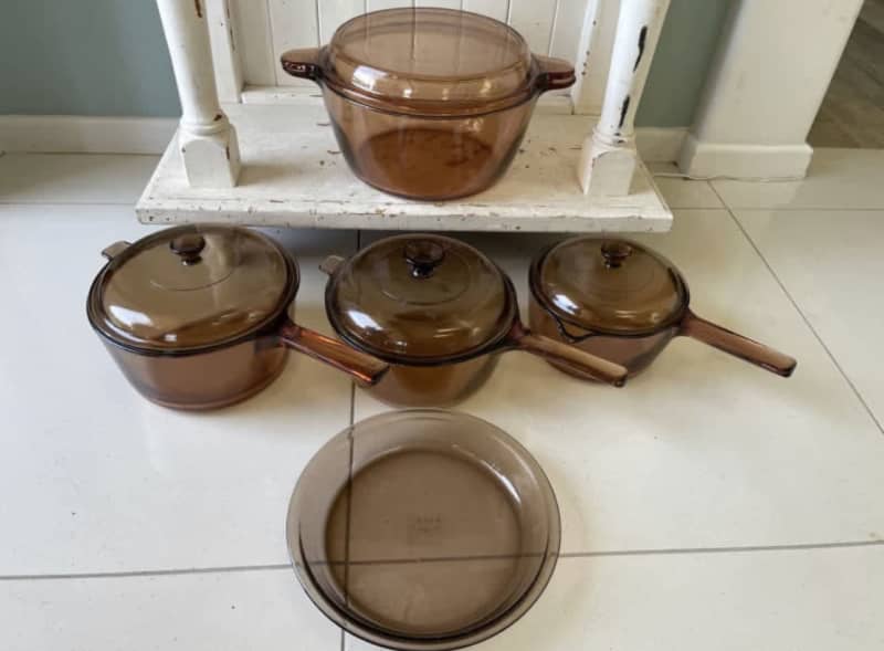 Vintage Visions France Glass Cooking Pot W/ Lid 2.5L Handle Saucepan Smoked  Brown Retro Corning Pyrex Glass Stovetop Cookery Heat Proof 