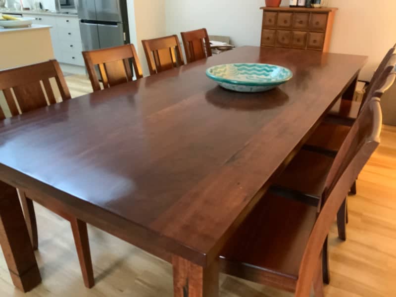 solid red gum dining table