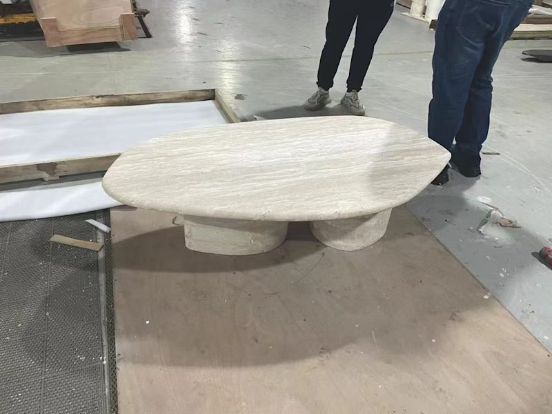 Brand new marble coffee table - Travertine - Irregular62863369943297111