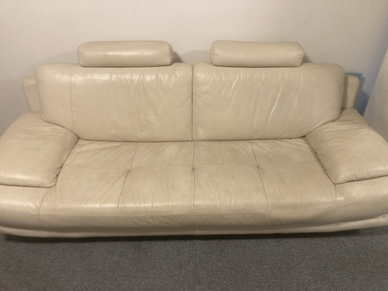 Leather lounges 1/2 seater and 1/3  white leather lounges 62863409323650111